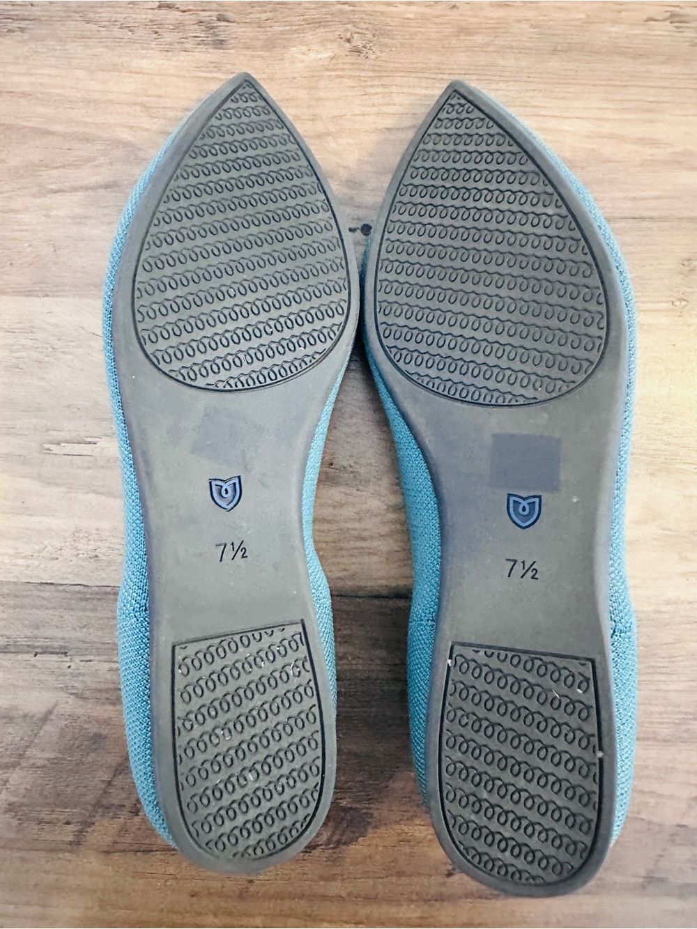 Rothy’s The Point Teal Blue Knit Flats Size 7.5 - Picture 5 of 6